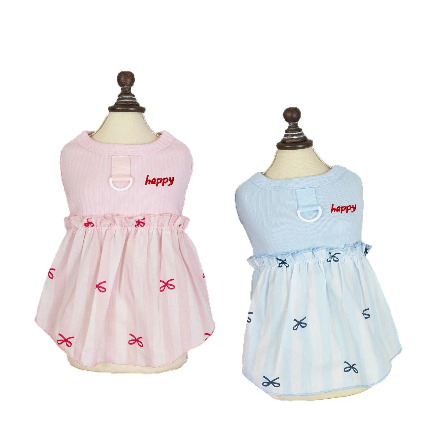 Pet Plaid Bow Dress Spring Summer Pet Clothing Cat Clothing Small Dog Patchwork Vest Dog Dresses for Small Dogs Puppy Clothes
