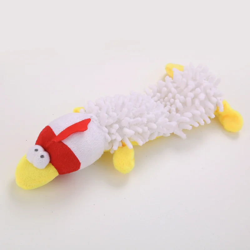 Soft Plush Squeaky Duck Dog Toy - Durable Teething & Chewing Toy for Small Dogs, Puppies & Cats