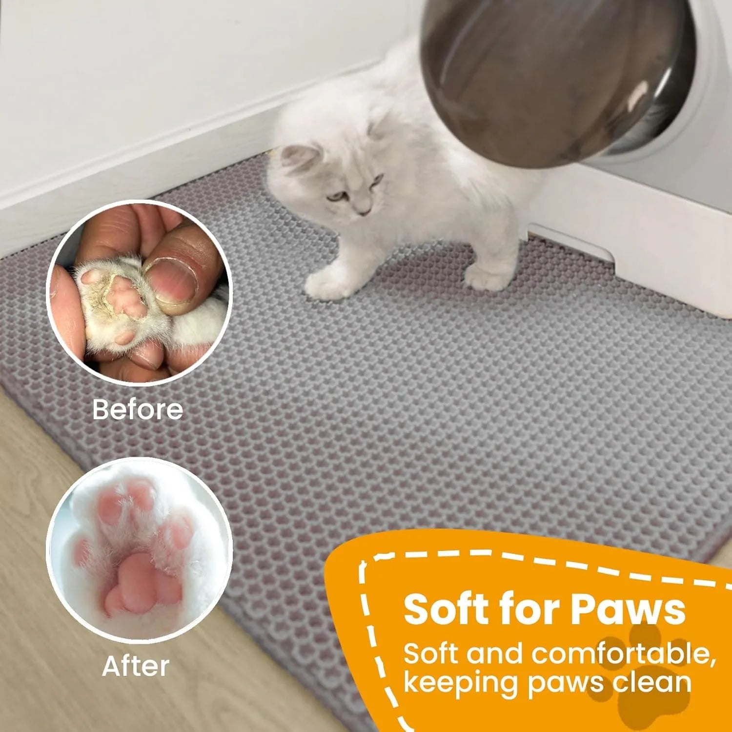 Waterproof Double-Layer Cat Litter Mat - Traps Litter & Easy Clean