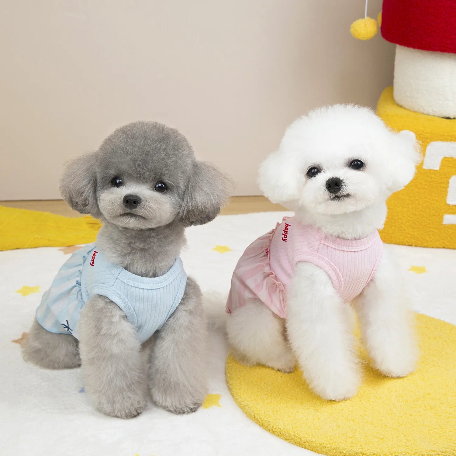 Pet Plaid Bow Dress Spring Summer Pet Clothing Cat Clothing Small Dog Patchwork Vest Dog Dresses for Small Dogs Puppy Clothes