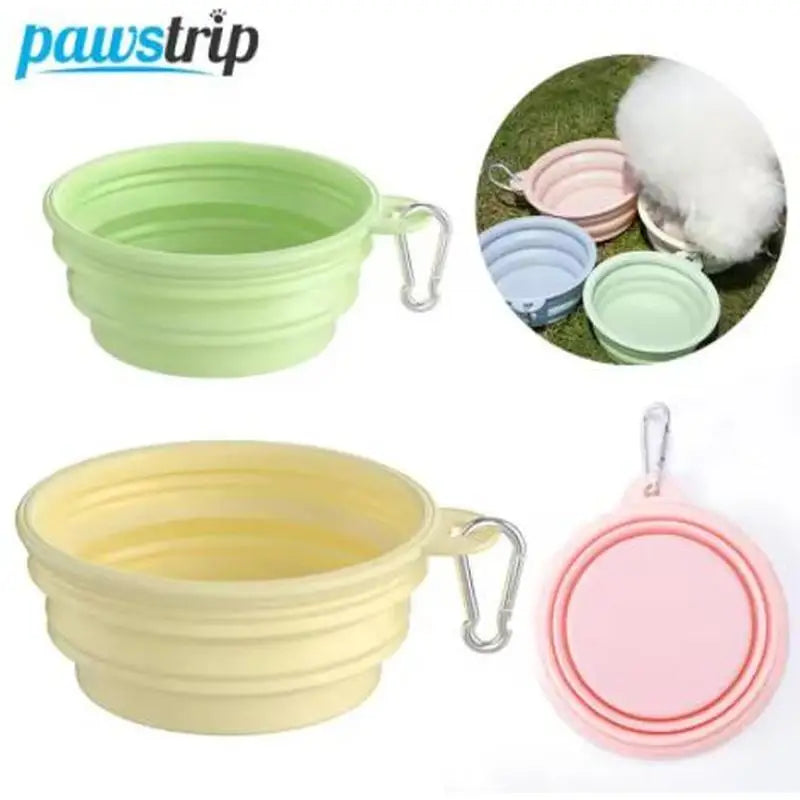 350ml & 1000ml Foldable Silicone Pet Bowl, Portable Outdoor Water & Food Bowl for Dogs Cats, Lightweight Travel Feeding Container