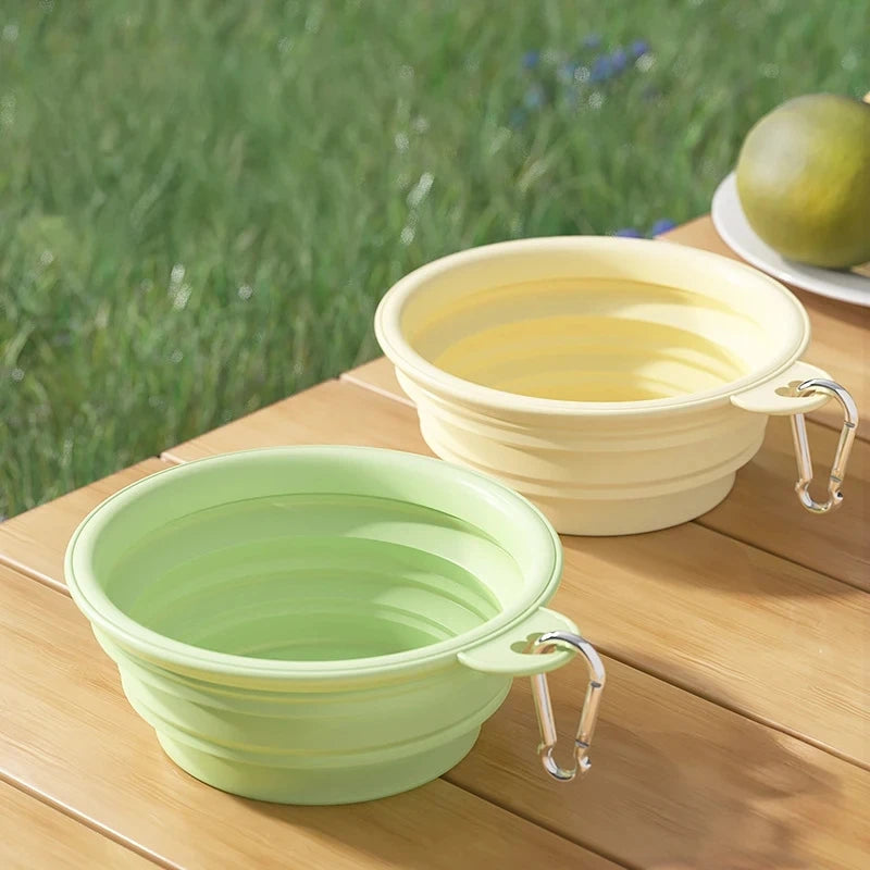 350ml & 1000ml Foldable Silicone Pet Bowl, Portable Outdoor Water & Food Bowl for Dogs Cats, Lightweight Travel Feeding Container
