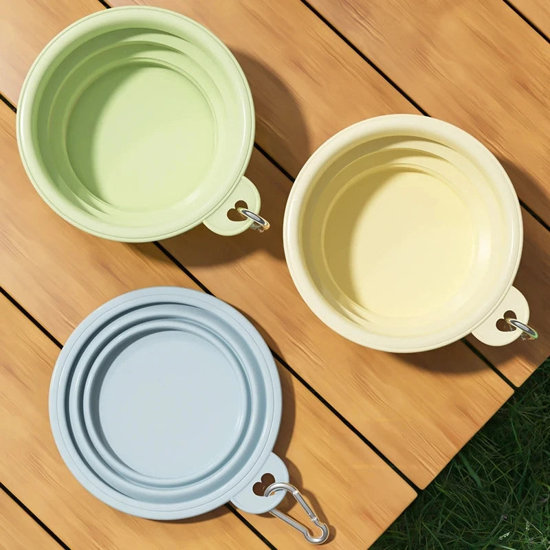 350ml & 1000ml Foldable Silicone Pet Bowl, Portable Outdoor Water & Food Bowl for Dogs Cats, Lightweight Travel Feeding Container