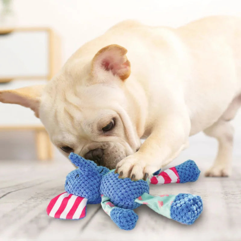 Soft Plush Squeaky Duck Dog Toy - Durable Teething & Chewing Toy for Small Dogs, Puppies & Cats