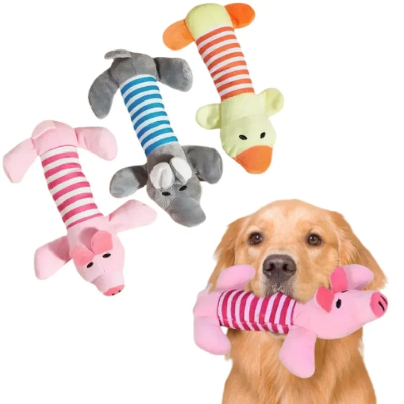 Soft Plush Squeaky Duck Dog Toy - Durable Teething & Chewing Toy for Small Dogs, Puppies & Cats