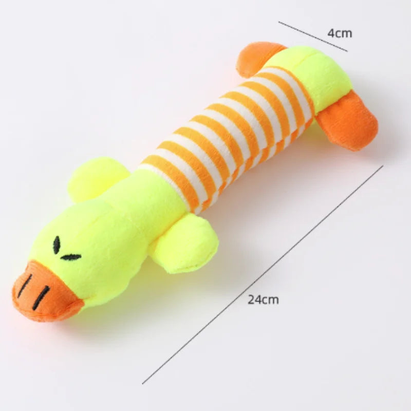 Soft Plush Squeaky Duck Dog Toy - Durable Teething & Chewing Toy for Small Dogs, Puppies & Cats