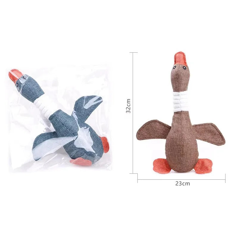 Durable Plush Duck Squeaky Dog Toy - Interactive Squeaker Chew Toy for Small & Medium Dogs, Teething Toy