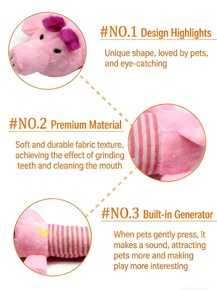 Durable Plush Duck Squeaky Dog Toy - Interactive Squeaker Chew Toy for Small & Medium Dogs, Teething Toy