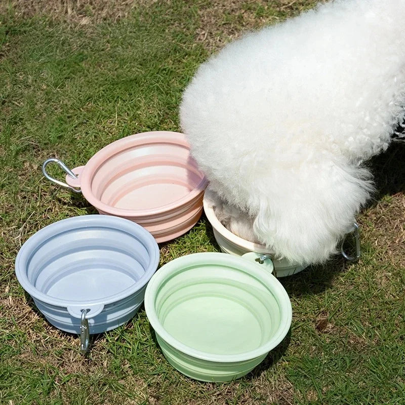 350ml & 1000ml Foldable Silicone Pet Bowl, Portable Outdoor Water & Food Bowl for Dogs Cats, Lightweight Travel Feeding Container