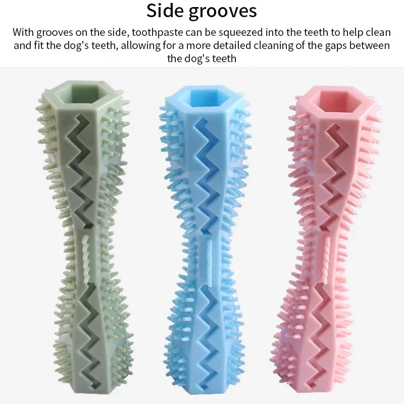 Pet Supplies Dog chew stick Bite resistant pet fun leaky food TPR Material Dog Toothbrush Grinding Teeth Cleaning Stick