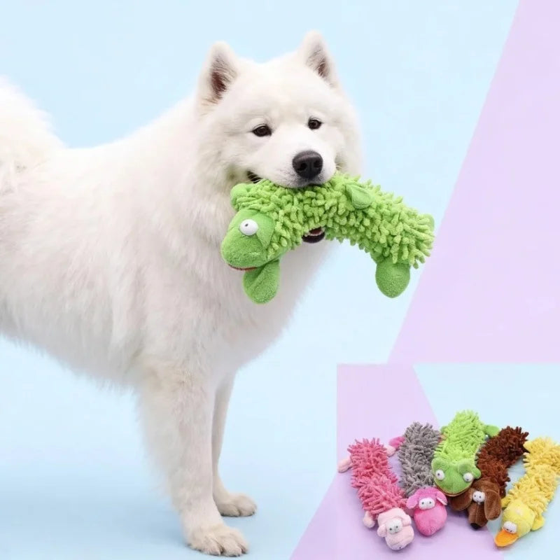 Soft Plush Squeaky Duck Dog Toy - Durable Teething & Chewing Toy for Small Dogs, Puppies & Cats