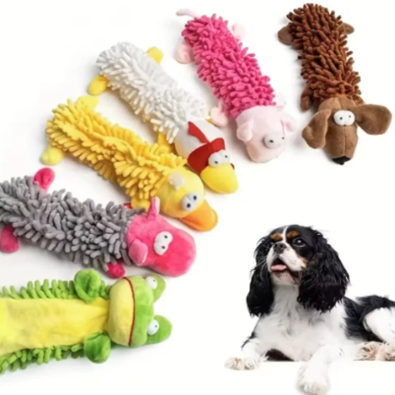 Soft Plush Squeaky Duck Dog Toy - Durable Teething & Chewing Toy for Small Dogs, Puppies & Cats