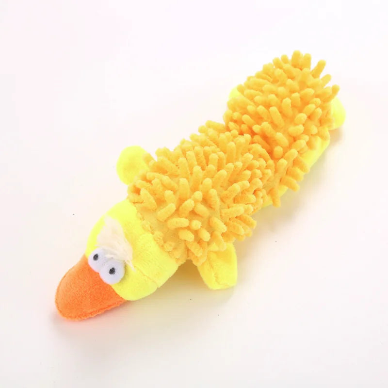 Soft Plush Squeaky Duck Dog Toy - Durable Teething & Chewing Toy for Small Dogs, Puppies & Cats